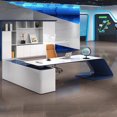thumbnail image 1 of Corner Office Desks Reception Meeting Drawers Computer Executive Work Table Desktop Workbench Scrivania Cameretta Furniture My Lux Decor Round, 1 of 6