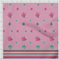 thumbnail image 2 of oneOone Cotton Poplin Fabric Stripe & Floral Panel Printed Fabric 1 Yard 42 Inch Wide, 2 of 3
