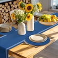 thumbnail image 4 of Pure Navy Blue Round 15 Inch Placemats Set of 6, Simple Solid Color HeatResistant Non Slip Place Mats for Dining Table, Wipeable Braided Kitchen Table Mats for Housewarming, 4 of 9
