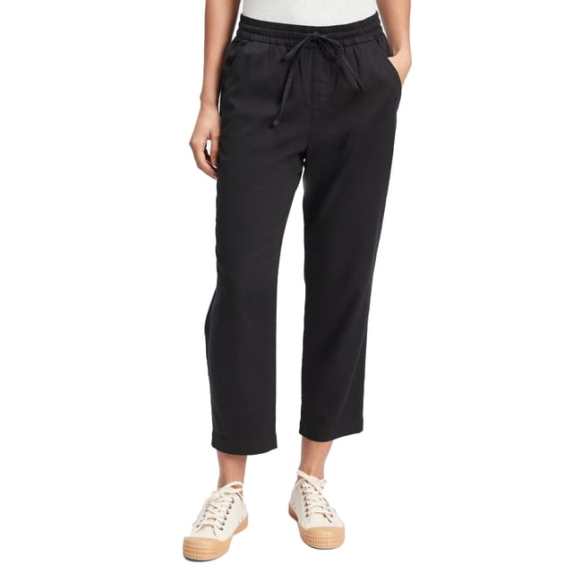Pantalones para Mujer GAP Easy Straight de Tiro Fácil en Negro Verdadero XX-S