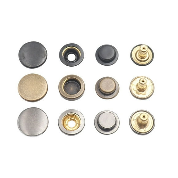 100 Pcs Boutons en Cuivre Massif - 503 Boutons-Pression à Quatre Dents Boutons Dissimulés