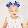 thumbnail image 4 of 2 PCS 4.5" Hair Bows for Girls Alligator Clips Grosgrain Ribbon Solid Color Hair Accessories for Little Teen Toddler Girls Kids-Royal Blue, 4 of 5