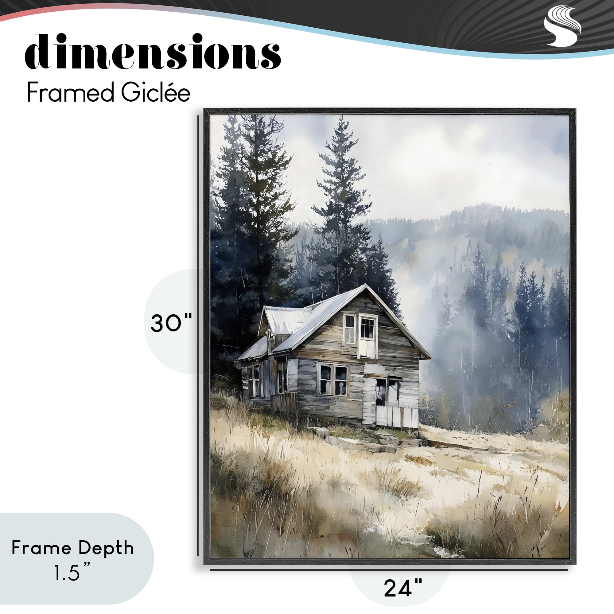 Stupell Industries Old Mountain House Black Framed Giclee Art, design by Franklyn Gregory