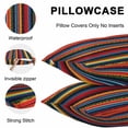 thumbnail image 5 of Throw Pillow Covers 26x26 Inch Set of 2, Rainbow Stripe Waterproof Outdoor Pillow Covers, Boho Minimalist Geometric Line Decorative Cushion Pillowcases for Couch, Sofa, Bed, Garden, Patio, 5 of 9