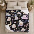 thumbnail image 5 of Whimsical Ghostly Celestial Garden Scene Flannel Blanket, Spooky-Cute Halloween Gift for Teens, Soft Cozy Home Decor for Bedroom and Living Room, 5 of 9