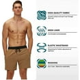 thumbnail image 3 of Tyhengta Men's Swim Trunks Quick Dry Beach Shorts with Zipper Pockets and Mesh Lining Black Khaki 36, 3 of 8