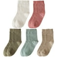 thumbnail image 1 of Crew Socks Solid Color 5 Pairs Breathable All-match Cotton Socks Casual Socks, 1 of 10