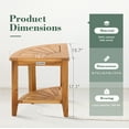 thumbnail image 4 of Summit Living 17.1"H 100% Natural Teak Wood Shower Stool, Bathroom Waterproof Shower Bench for Foot Rest, 4 of 8