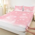 thumbnail image 3 of Homewish Xmas White Snowflake 4pcs Bed Sheets for Kids Children,Gradient Ombre King Sheets,Merry Christmas Super Cozy Sheet Set,Microfiber Bedroom Decor, 3 of 7
