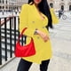 thumbnail image 5 of Gibobby Blazer de mujer casual Blazer de ante sintético con cordón frontal abierto para mujer Chamarra delgado para mujer(Amarillo,M), 5 of 5