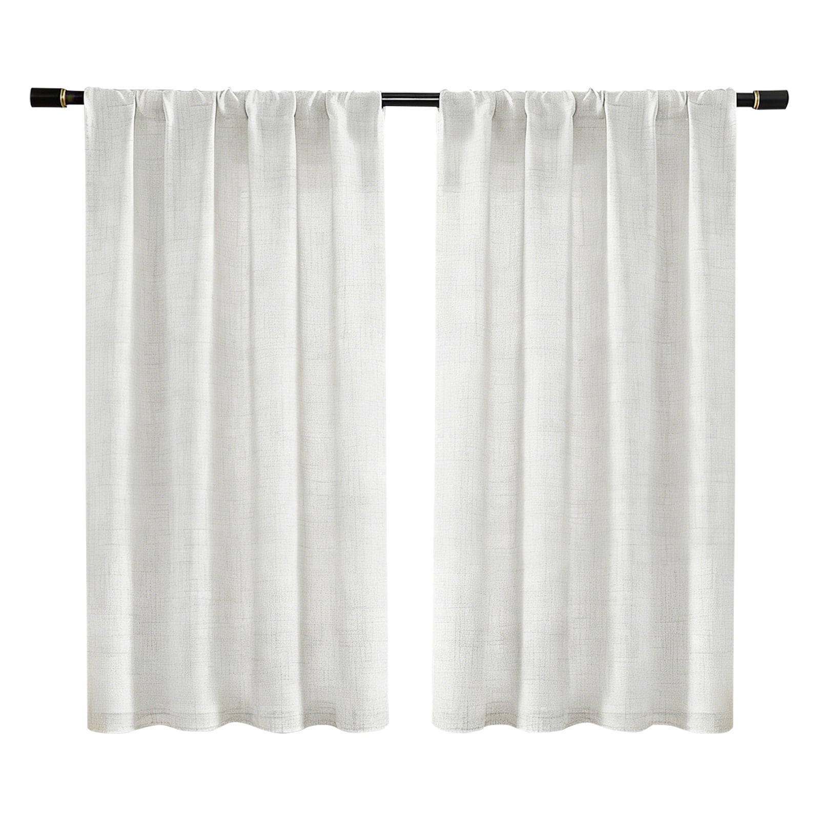 2 Panels Linen Curtains Set for Living Room Bedroom, Light Filtering Textured Soft Window Curtain, Airy Soft Rod Pocket Elegant Drapes