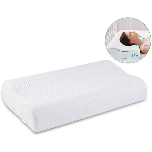 DAMAIE Oreiller en Mousse à Mémoire de Forme - Design Ergonomique, Hauteur Réglable, Maille Respirante
