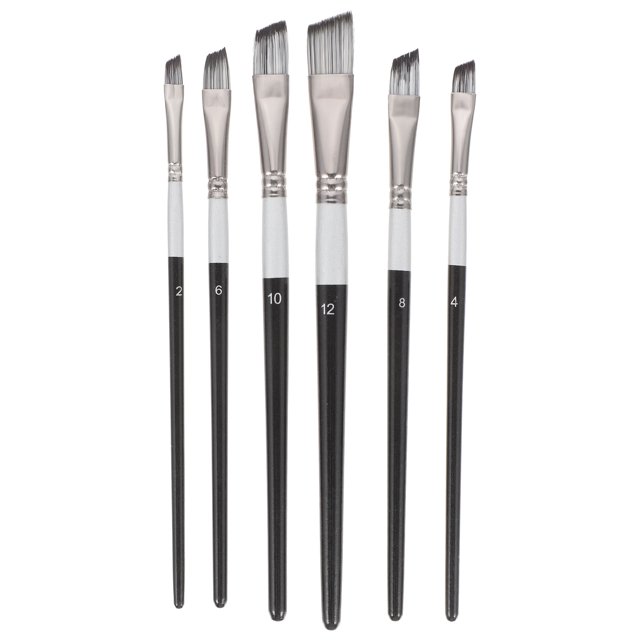 Shisuyan Trim Paint Brush Drawing Brushes Multi 6Pcs 8.1X0.6In Wood Nylon