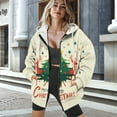 thumbnail image 3 of FOR U DESIGNS Christmas Tree Zipper Hoodies for Women Long Oversized Hooded Cardigan Size XS Long Sleeve Sweatshirt for Women Down-Shoulder Collar Hoodie with Pockets, 3 of 7