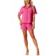 thumbnail image 1 of Conjuntos Casual de Camisas y Pantalones Cortos de Lino para Mujeres INSPIRE CHIC en Rosa Profundo S, 1 of 6