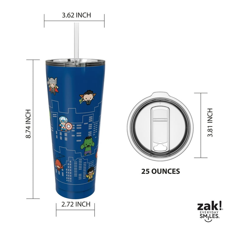 Zak Designs 20oz Stainless Steel Insulated Travel Tumbler with 2-in-1 Lid  for Hot & Cold - Opera