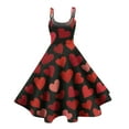 thumbnail image 4 of Dresses for Women 2026 Valentine's Day Floral Print Off-Shoulder Punk Retro Dress Black 2XL, 4 of 4