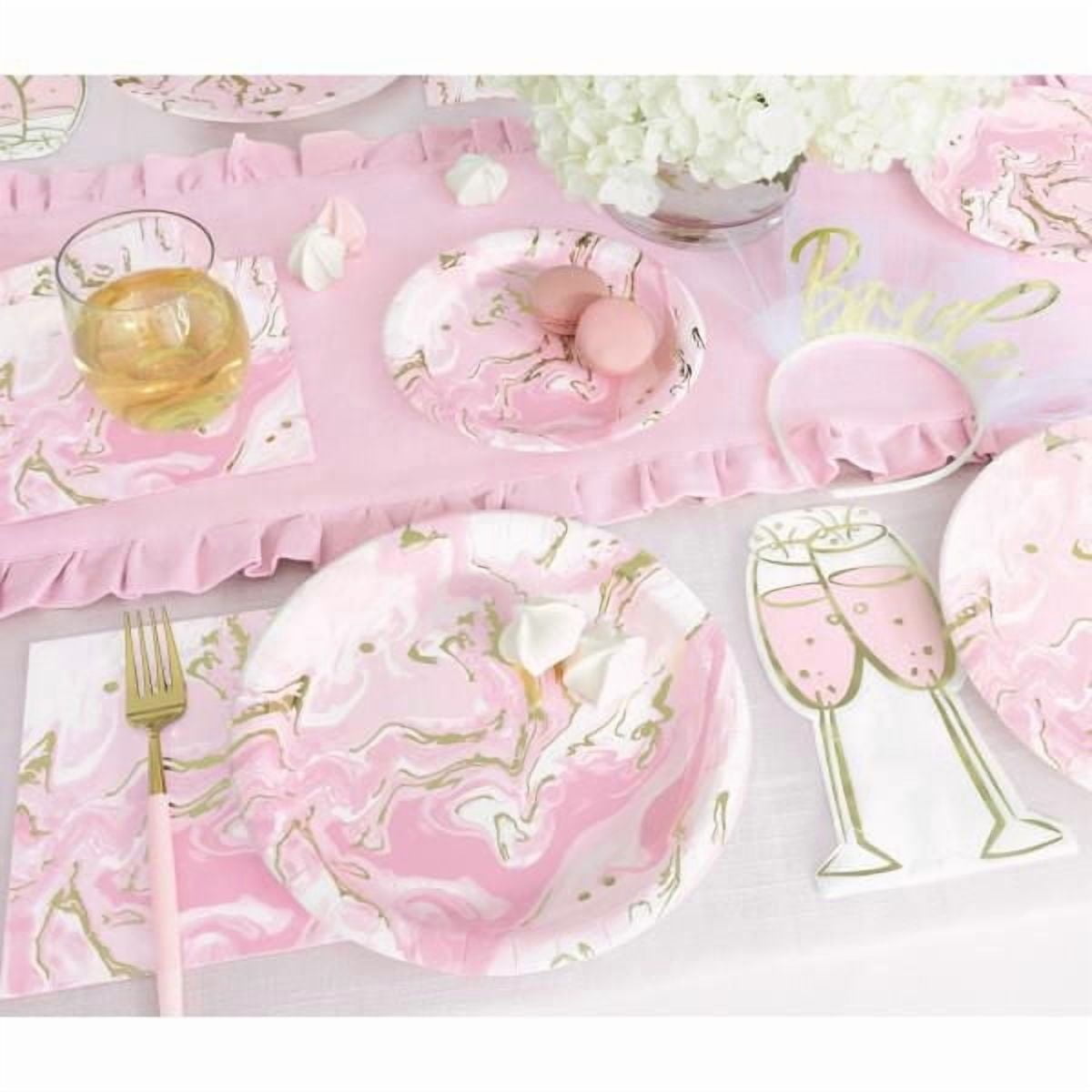 Pink Marble Lunch Napkins, 16 CT, Each measures 6.5" x 6.5" when folded