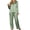 Green, variant on Women's Satin Pajamas Set 2 Piece Striped Silk Long Sleeve Pjs Button down Collared Neck Shirts Loose Pants Loungewear Matching Sets(S,White)