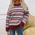 thumbnail image 2 of Women\'s Winter Casual Sweater Thickened Snowman Colorblock Sweater For Winter Fall Casual Wear, 2 of 3