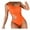 Orange, variant on Edvintorg Women's Swimsuits Sexy One Shoulder One Piece Bathing Suits Solid Color High Cut Swimsuit Slimming Swimwear