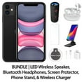 thumbnail image 1 of Restored Apple iPhone 11 64GB Black Fully Unlocked Bundle: LED Wireless Speaker, Bluetooth Headphones, Screen Protector, Wireless Charger, & Phone Stand (Refurbished), 1 of 7
