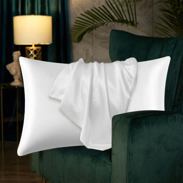 Fiudx Funda de Almohada de Satén, Poliéster Suave, Reduce La Fricción Del Cabello, Mantiene La Piel Suave, Comodidad Durante Todo El Año, Esencial para El Dormitorio, Estándar de 50 X 76 Cm, Paquete