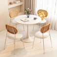 thumbnail image 3 of Table à Manger Moderne Mi-Siècle pour Petits Espaces, Table Tulipe Ronde, Table de Cuisine Blanche pour 1-4 Personnes (Blanc, 80 * 73cm), 3 of 7