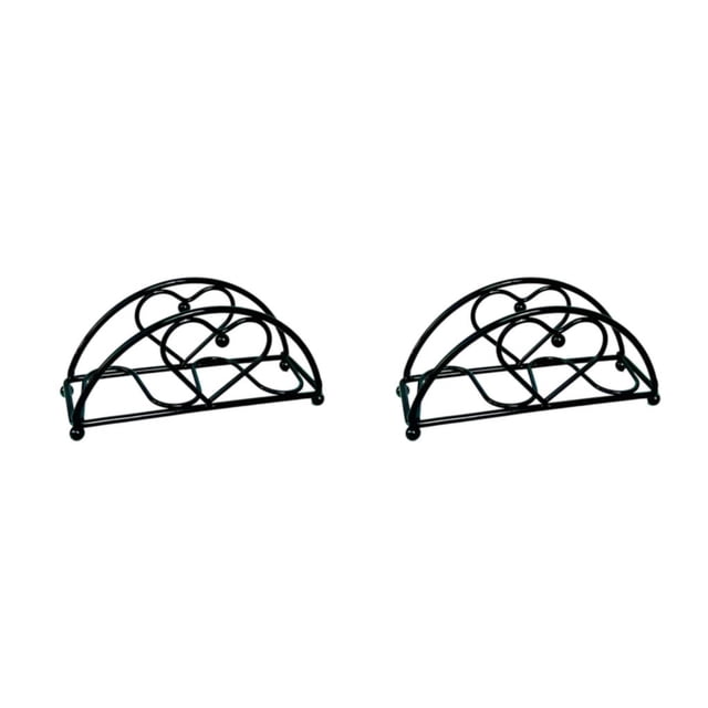 Bearachild Soporte de papel de hierro para el hogar, Bar, café, baño, toallitas de baño, soporte de almacenamiento, organizador de decoración Negro 2Conjunto