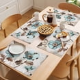 thumbnail image 5 of Placemat Set of 4 Teal Flowers Vintage Plant Placemats for Dining Table Leaves Butterfly Washable Table Mats for Kitchen and Party Decor Indoor & Outdoor Use, 5 of 8