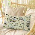 thumbnail image 4 of Cartoon Tractor Pillow Covers, Linen Long Throw Pillow Case, Cute Green Digger Shovel Truck Rustic Holiday Pillow Protector Decorative Cushion Cover for Living Room/Bedroom 20" x 30", 4 of 8