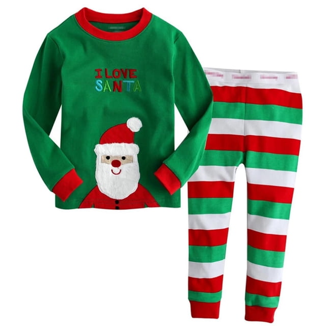 Conjunto de pijamas para niños pequeños, ropa de dormir de dinosaurio, regalo de Año Nuevo de dibujos animados, Top y pantalones, 100% algodón, navidad