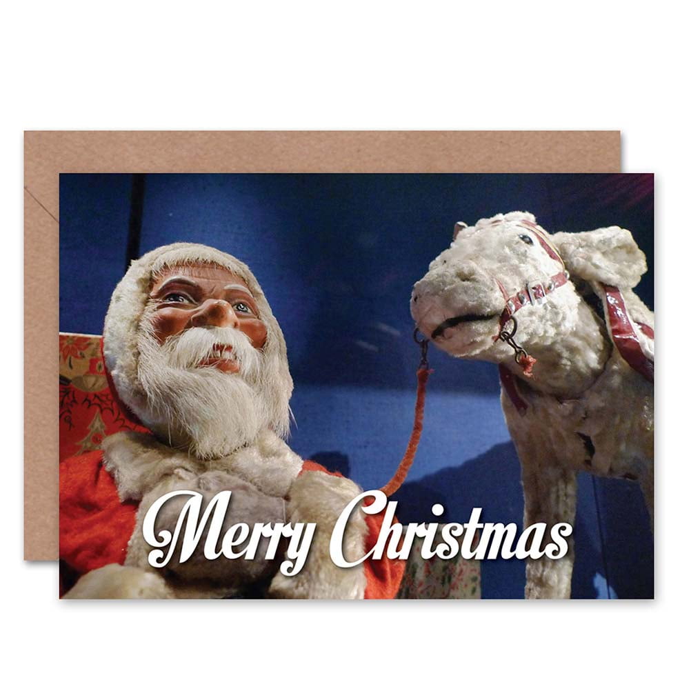 Merry Christmas Xmas Creepy Santa Troll Lamb Thing Greetings Card
