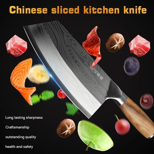 Stainless Steel Kitchen Knife Set Japanese Damascus Chef Knives Slicing Cleaver
