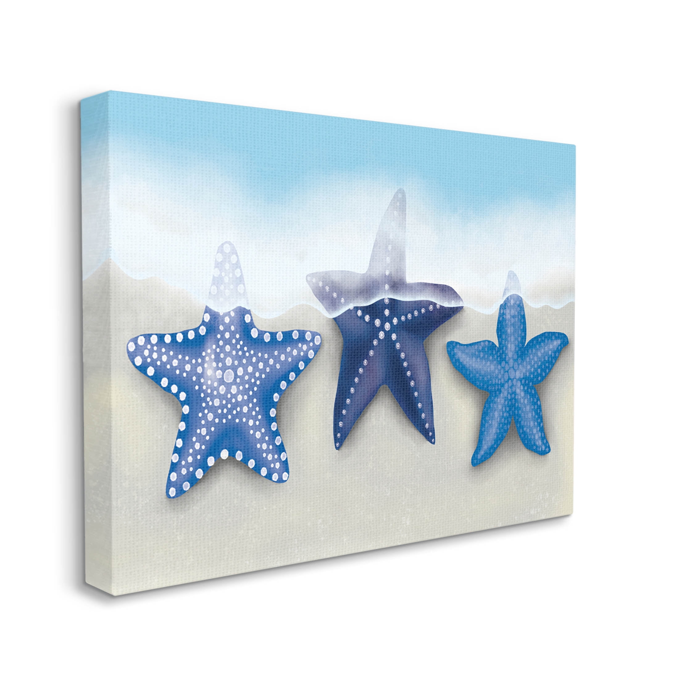 Mixed Blue Starfish Shoreline Animals & Insects Graphic Art Gallery Wrapped Canvas Print Wall Art
