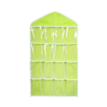 

Worallymy 16 Pockets Transparent Hanging Storage Bags Socks Bra Underwear Organizer for Home