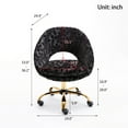 thumbnail image 2 of Velvet Office Chair, Swivel Office Chair with Wheels, Home Office Leisure Chair, Black, 2 of 8