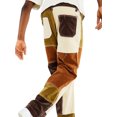 thumbnail image 3 of ITFABS Men's Straight Leg Jeans Frayed Patchwork Color Block Relaxed Fit Denim Pants, 3 of 7