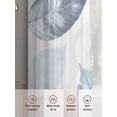 thumbnail image 3 of Blue Green Retro Leaves Sheer Curtains for Living Room Bedroom Rustic Botanical Watercolor Sheer Curtains 96 Inch Long 2 Panels Set Light Filtering Curtain Window Treatments Drapes for Dining Room, 3 of 6