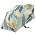 thumbnail image 5 of Abstract Leaves Pattern Design Folding Umbrella UV50+ Waterproof Sun Protection Auto Open Close Compact Fiberglass Frame, 5 of 8