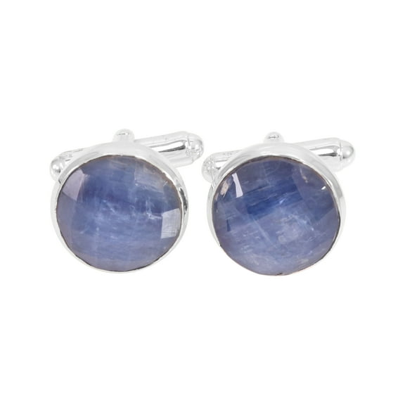 Earth Gems Jewelry, Kyanite Cufflinks, Sterling Silver Cufflinks, Handmade Cufflinks, Suit Cufflinks Button, Father Of The Bride Cufflinks, Best Cufflinks For Men's