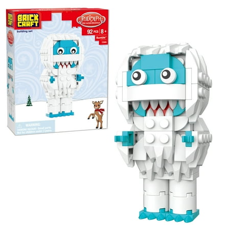 Brickcraft Rudolph the Red-Nosed Reindeer Bumble Brick Building Kit (92-Piece Set), Christmas Decoration, Collectible Holiday Figure, Nostalgic Gift
