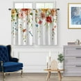 thumbnail image 2 of Watercolor Flower Kitchen Window Curtains: Colorful Floral Aesthetic Short Cafe Curtains Decor for Living Room Tier Curtains for Bathroom Rod Pocket Window Drapes 36 Inch Length 2 Panels Set, 2 of 5