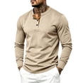 thumbnail image 3 of StSilkitty Men's Long Sleeve Shirts Lightweight Crewneck 3 Buttons T-Shirts Loose Casual Comfy Pullover Tops, 3 of 7