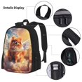 thumbnail image 3 of Disketp Cute Cloud Pomeranian Mochila Estampada de Gran Capacidad con Lonchera y Estuche, Set de 3 Piezas para Estudiantes, 3 of 7