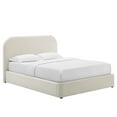 thumbnail image 2 of Keynote Performance Velvet Curved King Platform Bed in Alabaster, 2 of 9