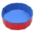 thumbnail image 2 of Flmtop Piscine Gonflable Pliable pour Chien Chiot Chat, Baignoire de Jeu Aquatique en PVC Rouge, 2 of 8