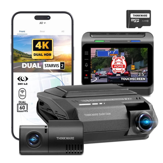 Cámara de salpicadero THINKWARE ARC900 de 2 canales 4K HDR delantera/trasera con GPS de 64 GB