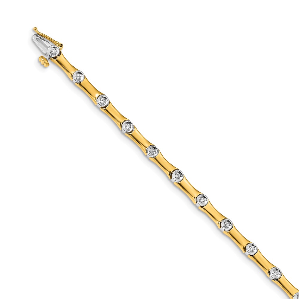 14K Two-Tone Gold bracelet Lab Grown Diamond SI1 SI2, G H I,