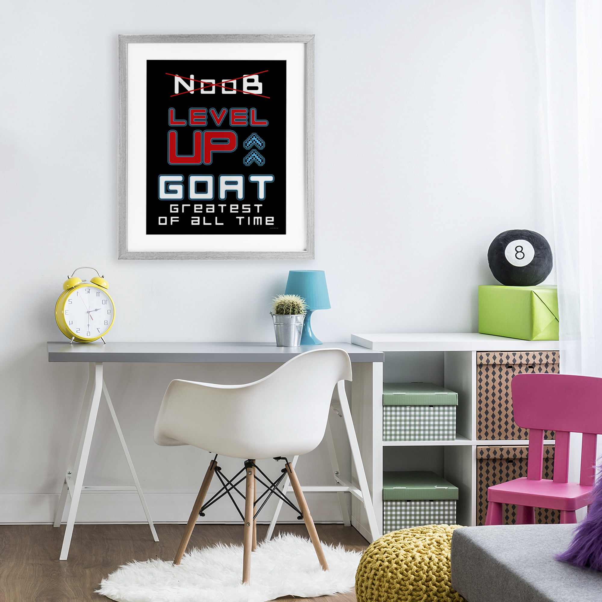 Stupell Industries Greatest Of All Time Gamer Gray Framed Print Under Glass, design by Yass Naffas Designs